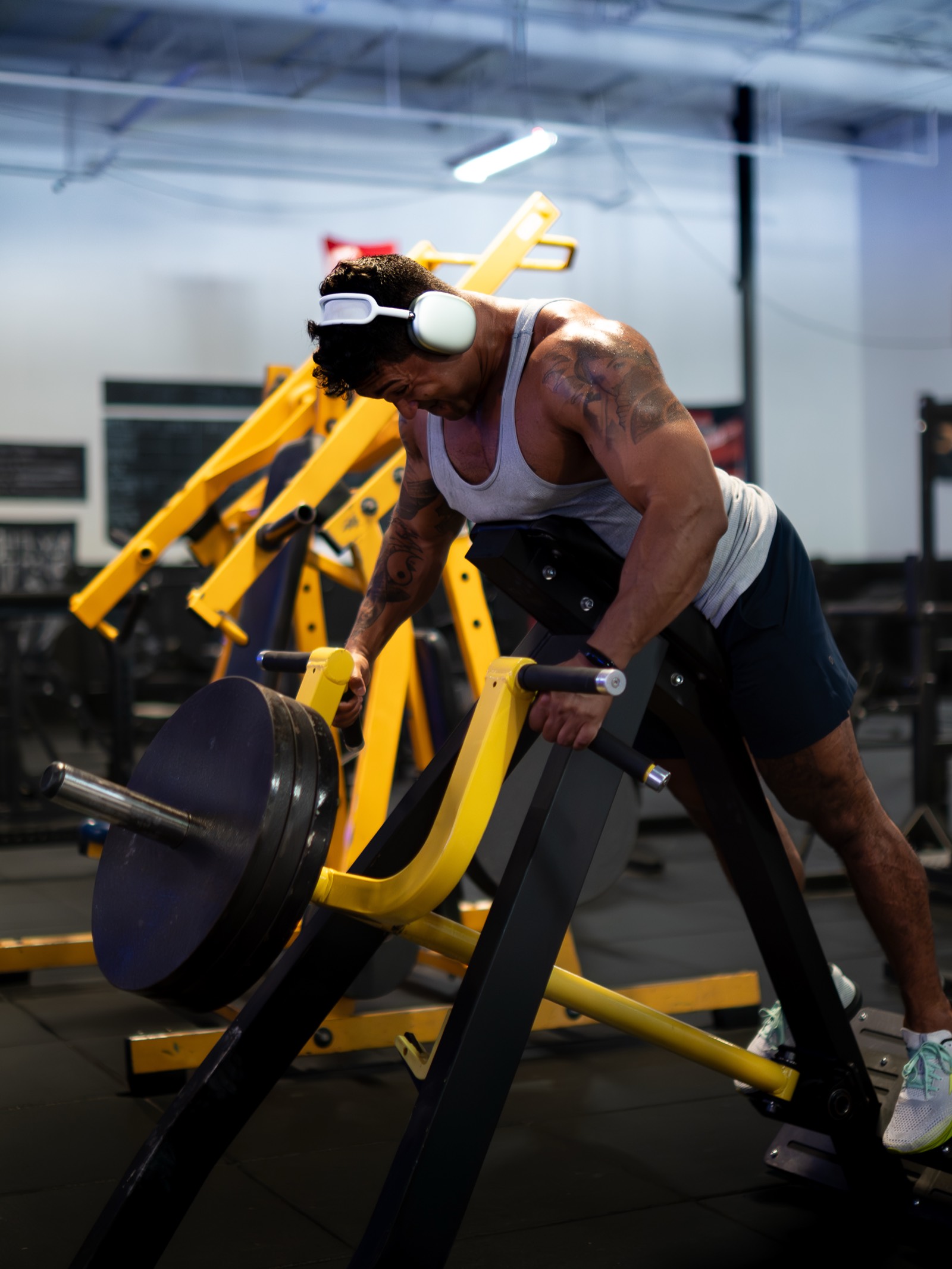 T-bar rows heavy training